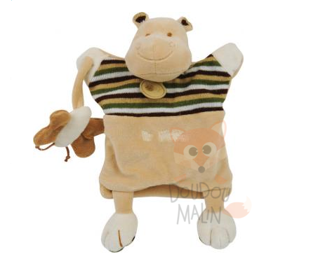  handpuppet mr hippo beige green 